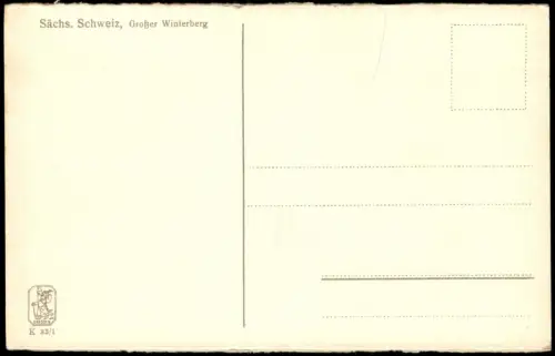 Ansichtskarte .Sachsen Sächs. Schweiz, Großer Winterberg 1920