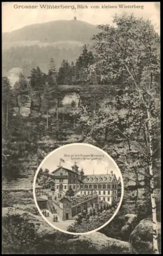 .Sachsen Grosser Winterberg vom kleinen Winterberg Sächsische Schweiz 1910