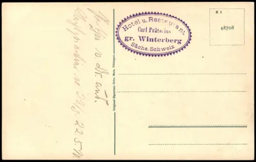 .Sachsen Grosser Winterberg vom kleinen Winterberg Sächsische Schweiz 1910