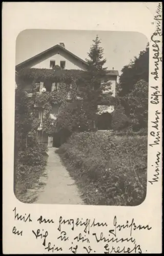 Bad Schandau Privatfoto-AK Haus Garten 1910 Privatfoto   Stempel SCHANDAU