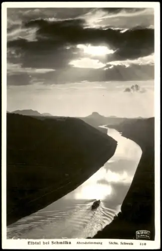 Ansichtskarte Schmilka Dampfer - Elbtal 1941