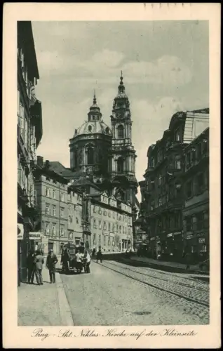 Postcard Prag Praha Skt. Niklas Kirche auf der Kleinseite 1927