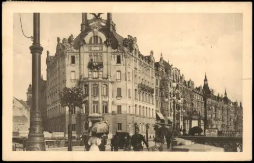 Postcard Prag Praha Rieger-Quai Straßenszene 1912