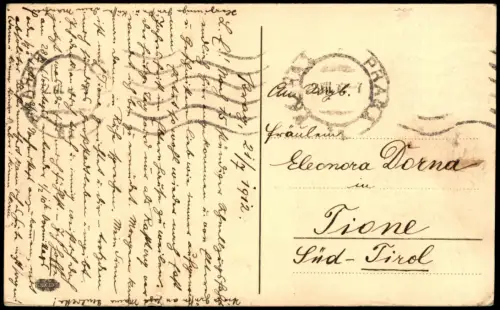 Postcard Prag Praha Kettenbrücke 1912