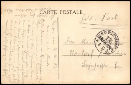 CPA Noyon Vue panoramique 1914  gel. Feldpoststempel