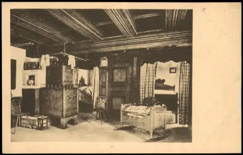 CPA .Frankreich Elsaß Typen Trachten Bauernstube 1916