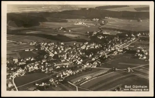 Ansichtskarte Bad Dürrheim Luftbild vom Flugzeug 1930