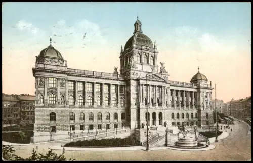 Postcard Prag Praha Museum des Königreich Böhmen 1912