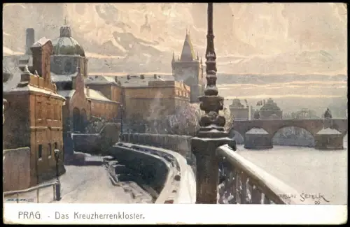 Postcard Prag Praha Ortsansicht Partie am Kreuzherrenkloster 1908