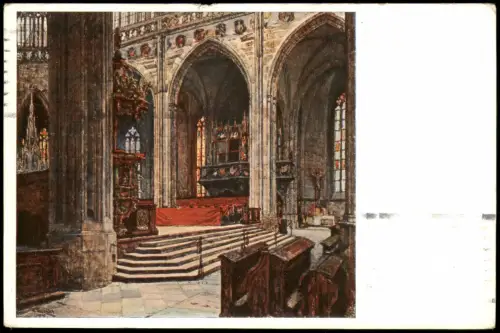 Postcard Prag Praha Innenansicht Kirche 1911