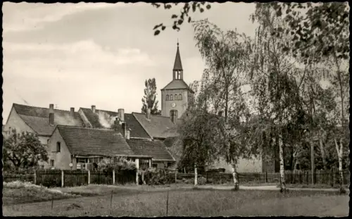 Ansichtskarte Jessen Ortsansicht Partie a.d. Kirche zur DDR-Zeit 1960/1959