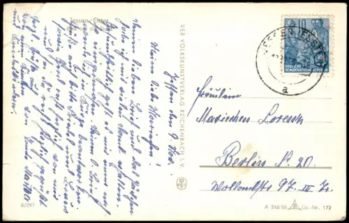 Ansichtskarte Jessen Panorama Gesamtansicht zur DDR-Zeit 1958/1955