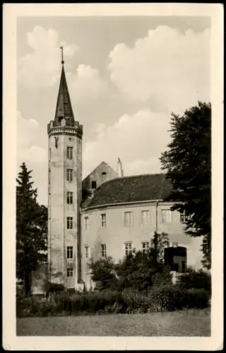 Ansichtskarte Jessen Altes Schloß (Rathaus) zur DDR-Zeit 1959/1955