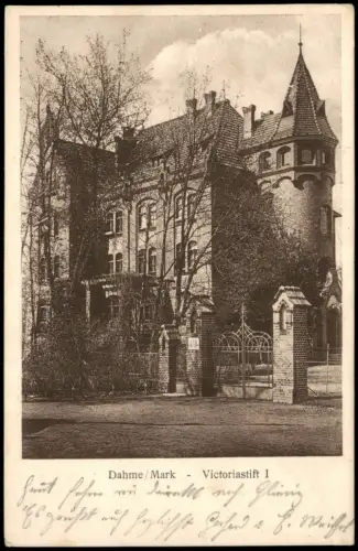 Ansichtskarte Dahme (Mark) Partie am Victoriastift 1944