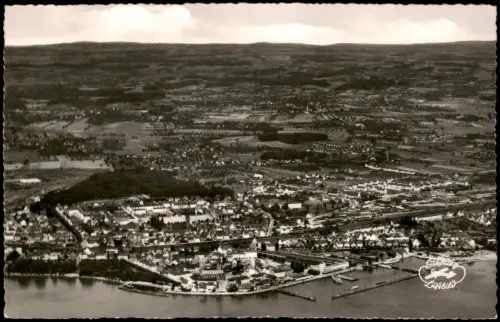 Ansichtskarte Friedrichshafen Luftbild Gesamtansicht vom Flugzeug aus 1960