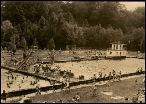 Ansichtskarte Colditz Waldbad volles Freibad Schwimmbad zur DDR-Zeit 1974