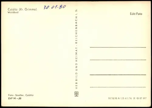 Ansichtskarte Colditz Waldbad volles Freibad Schwimmbad zur DDR-Zeit 1974