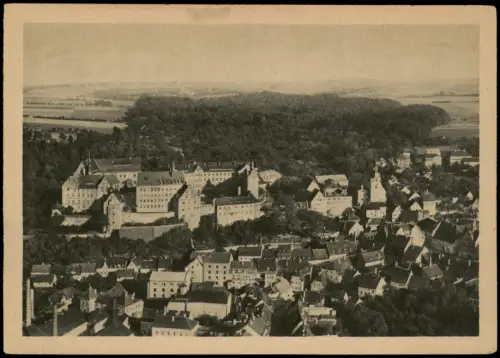 Ansichtskarte Colditz Luftbild Fliegeraufnahme Stadtansicht 1930