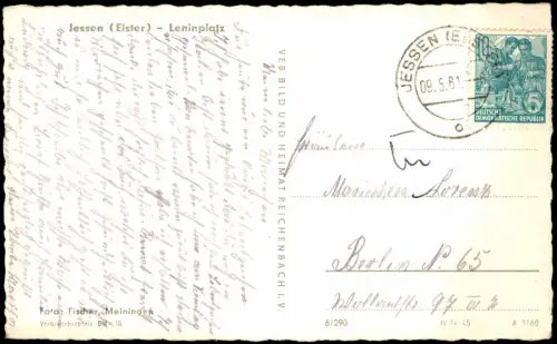Ansichtskarte Jessen Leninplatz Jessen Elster zur DDR-Zeit 1961/1960