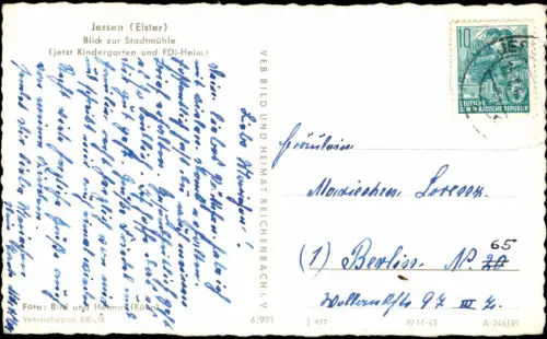 Jessen Jessen (Elster) zur DDR-Zeit Blick zur Stadtmühle 1960/1959