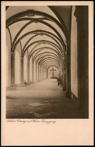 Ansichtskarte Höxter (Weser) Schloss Corvey an d. Weser Kreuzgang 1920