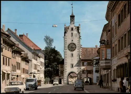 Ansichtskarte Diessenhofen Ortsansicht Autos Straßen-Ansicht Restaurant 1970