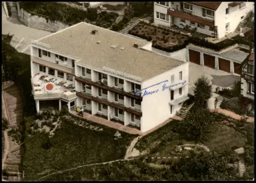 Bad Teinach-Zavelstein Café-Restaurant-Pension Schlossberg vom Flugzeug aus 1979