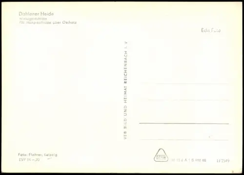 Oschatz Dahlener Heide Waldgaststätte Hospitalhütte über Oschatz 1968