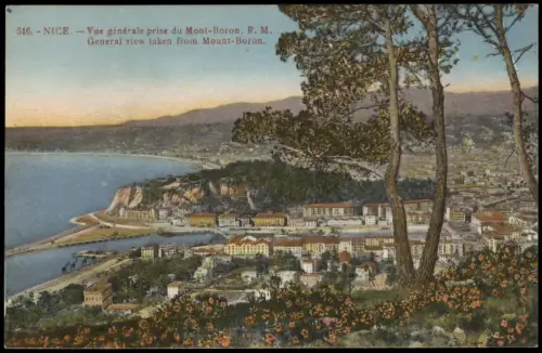 Nizza Nice Vue générale prise du Mont-Boron View from Mount-Boron 1910
