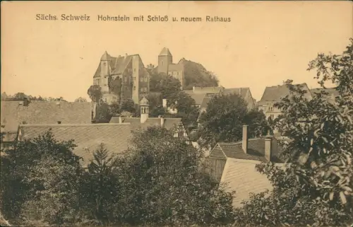 Hohnstein (Sächs. Schweiz) Burg Hohnstein Sächsische Schweiz Stadtpartie 1919