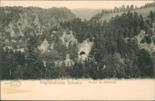 Ansichtskarte Rentzschmühle Vogtländische Schweiz. Partie im Steinicht. 1930