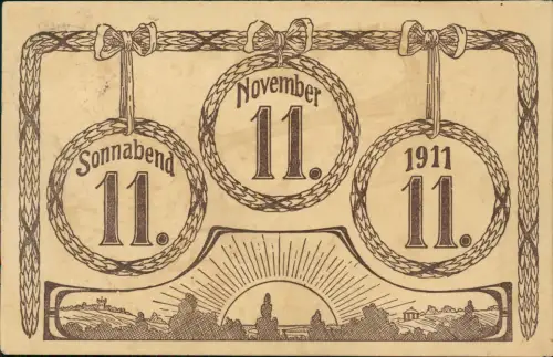 Ansichtskarte  Schnapszahl-Datum 11.11. 1911 mit passendem Stempel