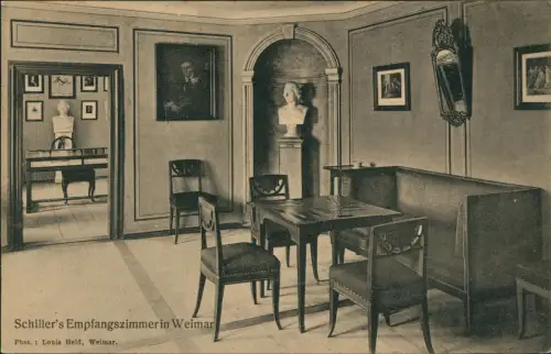 Ansichtskarte Weimar Schiller's Empfangszimmer Schillerhaus 1913