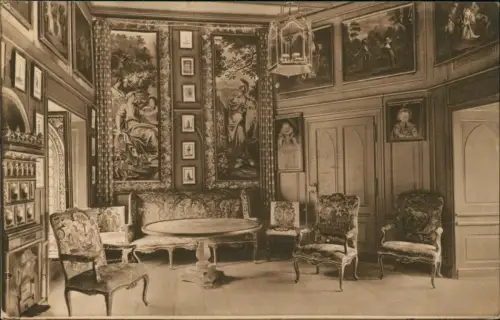 Ansichtskarte Bad Wilhelmshöhe-Kassel Löwenburg Gesellschaftszimmer 1917