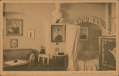 Ansichtskarte Weimar Kirms-Krackow-Haus: Schlafzimmer 1926