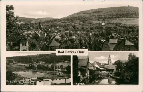 Ansichtskarte Bad Berka 3 Bild Stadtteilansichten 1953