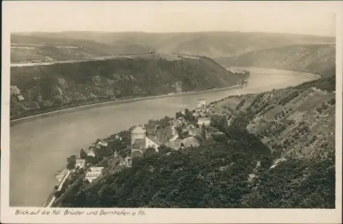 Ansichtskarte Bornhofen-Kamp-Bornhofen Blick auf die fdl. Brüder 1930