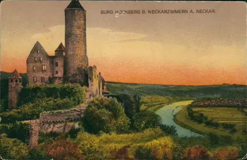 Ansichtskarte Hornberg Burg Stimmungsbild Neckarzimmern 1912
