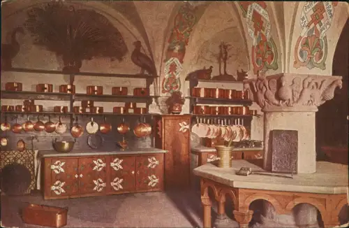 Ansichtskarte Eisenach Wartburg, Pallas. Hofküche. Künstlerkarte 1913