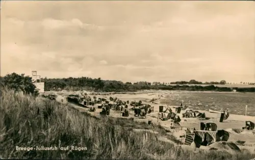 Ansichtskarte Breege Juliusruh Strandkörbe 1966