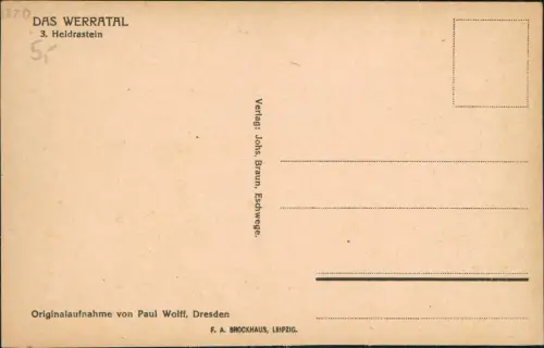 Ansichtskarte Treffurt DAS WERRATAL. Heldrastein 1928