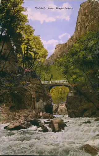 Ansichtskarte Thale (Harz) Teufelsbrücke Harz 1928