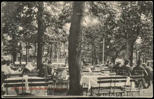 Postcard Prag Praha Im Biergarten Außensitz Lokal Kneipe 1909