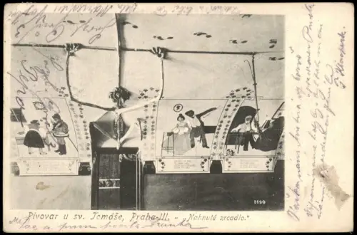 Prag Praha Pivovar u sv. Tomáše Praha-III Nahnuté zrcadlo 1909