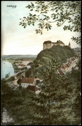 Ansichtskarte Leisnig Panorama-Ansicht Blick zur Burg 1910