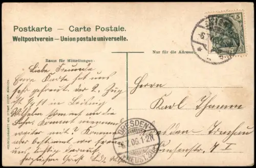 Ansichtskarte Leisnig Panorama-Ansicht Gesamtansicht 1906 Ankunftsstempel