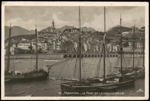 CPA Menton Mentoun/ Mentone Hafen / Port Segelboote 1934