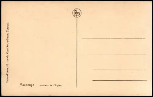CPA Maubeuge Intérieur de l'Eglise 1915
