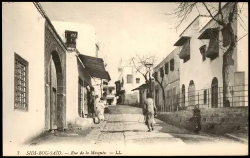 Postcard Sidi Bou Saïd Rue de la Mosquée 1912  Tunesien b. Tunis
