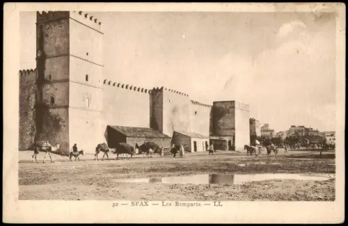 Postcard Sfax صفاقس Les Remparts 1928